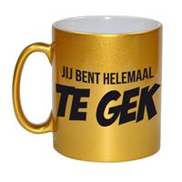 Jij Bent Helemaal Te Gek Koffiemok / Theebeker - 330 Ml - Gouden - Cadeau Mok / Beker