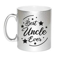 Best Uncle Ever Cadeau Koffiemok / Theebeker - Zilverkleurig - 330 Ml - Verjaardag / Bedankje