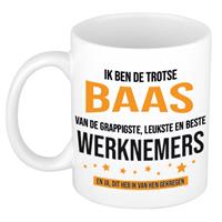 Bellatio Ik Ben De Trotse Baas Van De Grappigste, Leukste En Beste Werknemers Koffiemok / Theebeker - Wit - 300 Ml