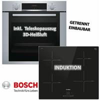 Bosch Backofen-Set HBA3140S0 mit Induktions-Kochfeld PUE611BB1E - 