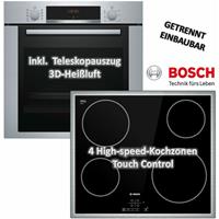 Bosch Backofen HBA3140S0 mit Kochfeld PKE645B17 Teleskopauszug 3D-Heißluft - 
