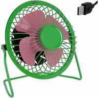 Deuba Metalen USB-ventilator - groen/roze - Ø 13,5cm