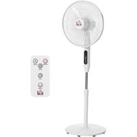 HOMCOM 138 cm Standventilator 5h Timer Lüfter 3 Geschwindigkeiten verstellbar Stahl