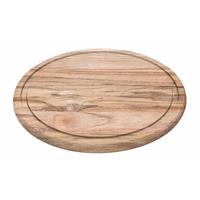 TRAMONTINA CHURRASCO Teak-Holz Steak & Servierplatte von Durchmesser ca. 26 cm, Höhe 1,5 cm - 