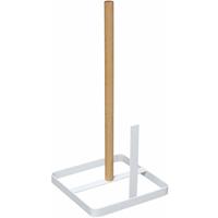 5five Keukenrolhouder ijzer/hout 15 x 30 cm wit - Keukenbenodigdheden - Keukenpapier/keukenrol