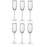 4Goodz Petit Salon Champagne Flutes 6 Stuks Inh. 21 Cl Met Gouden Rand