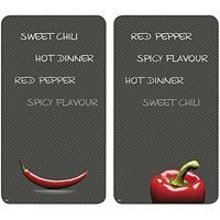 KESPER for kitchen & home KESPER multifunctionele glazen snijplank, paprika en chili, set van 2