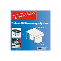 TRENDLINE Einbau-Mülltrennungssystem 2 x 16 l, Auszug: 470-980 mm