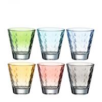 LEONARDO Gläser-Set »Optic 6er Set Pastell 215 ml«, Glas