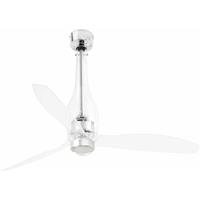 Faro Eterfan - plafondventilator met licht en afstandsbediening - Ã 128 cm - 17W LED incl. - chroom en transparant