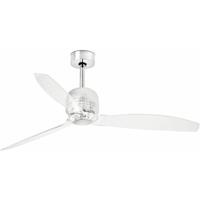 Faro Deco Fan - plafondventilator met afstandsbediening - Ã 128 cm - chroom en transparant