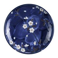 Tokyo Design Studio Blauw/Witte Bord met kers figuur - Blue Sakura - 19.5cm