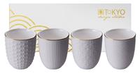 Tokyo Design Studio Weiß / Goldenes Tassen-Set - Nippon Weiß - Set von 4 Stück - 7 x 7 cm 200 ml