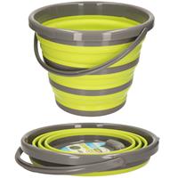 Bellatio 2x Stuks Opvouwbare Emmers Lime Groen/grijs 10 Liter - Camping Emmer Lime Groen/grijs