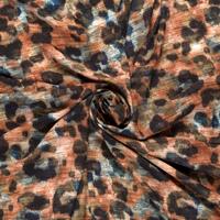 brique zwart bruin blauw panter dessin viscose poplin