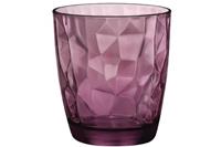 Bormioli Rocco Tumbler-Glas Diamond, Glas, Tumbler Trinkglas 305ml Glas lila 6 Stück