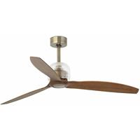 farobarcelona Faro 33398D Deckenventilator deco fan m Stahl Altgold, pc Walnuss H:45cm Ø128cm