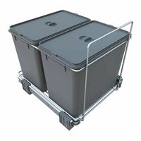 SO-TECH Mülltrennsystem, Abfallsammler Ecofil PF02A 18+18L mit Deckel Abfallsystem für Korpusbreite ab 40 cm
