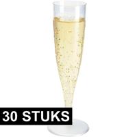 30x Champagne glazen Transparant