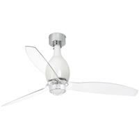 farobarcelona Faro mini eterfan led Glänzend weißer, transparenter Deckenventilator mit Gleichstrommotor, 3000K