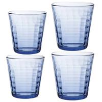 Duralex Drinkglazen/waterglazen Prisme Set Blauw 220/275 Ml - 16-delig - Koffie/thee Glazen