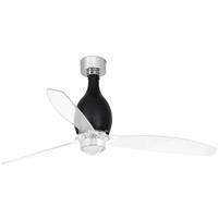 farobarcelona Faro mini eterfan led Glänzend schwarz, transparenter Deckenventilator mit Gleichstrommotor, 3000K