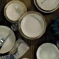 Heritage Teller-Set Kütahya Porselen,(24 Stücke), Abendessen, Zimt, 100% Porzellan, Porzellan