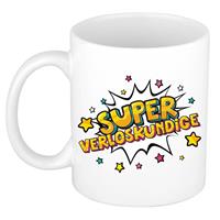 Bellatio Super Verloskundige Bedank Mok / Cadeaubeker Wit Met Sterren 300 Ml - Feest Mokken