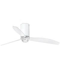 farobarcelona Mini tube fan Deckenventilator weiß glänzend/transparent mit Gleichstrommotor mit Licht
