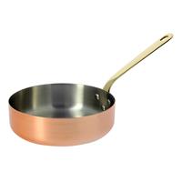 De Buyer Inocuivre Sauteuse gerade 20 cm / 1,8 L - Kupfer mit Messinggriff