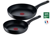 Tefal Pfannen-Set G28191 Black Stone, Aluminium, (Set, 2 tlg.), Antihaftversiegelung, Thermo-Signal Temperaturanzeiger, hergestellt in Frankreich, 24/28 cm