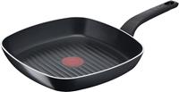 Tefal Grillpfanne B55540 Easy Cook & Clean, Aluminium, (1 tlg.), Titanium Antihaftbeschichtung, Thermo-Signal-Temperaturanzeiger, gewellte Bratfläche, 26x26 cm