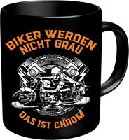 Rahmenlos Kaffeebecher für ältere Motorradfahrer »Chrome«