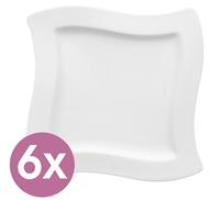 Villeroy & Boch New Wave Weiss New Wave Frühstücksteller quadratisch 24 cm Set6 (weiss)