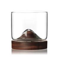 Aretica Whiskey Glas Met Houten Onderzetter - Bruin