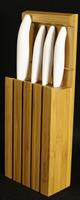Kyocera Messerblock Bambus-Messerblock inklusive 4 Messer, GEN white, 5 tlg., 3in1 - geegnet für Schublade, zum Aufstellen und Aufhängen
