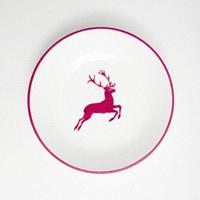 Gmundner Keramik Bordeauxroter Hirsch Suppenteller Cup d: 20 cm / h: 4,4 cm