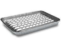 1-PACK Alu-Grillpfannen Grillschalen BBQ, 34.4 x 22.4cm, mehrfach verwendbar, 100 Stk.