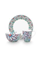 PIP STUDIO Flower Festival Flower Festival Frühstücksset Light Blue Set3