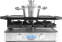 Gastroback Raclette und Fondue-Set 42562 Design Advanced Plus, 9 Raclettepfännchen, 2200 W