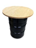 Barrelkings Tafelblad gelakt hout geschikt voor een 200/210 liter vloeistof vat.