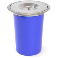 Emuca Recycle Inbouw Afvalbak Voor Keukenblad, 1 Uitschuifbare Beker 7 Liter, Roestvrij Staal
