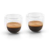 Set Van 4x Dubbelwandige Koffie/espresso Glazen 75 Ml - Transparant - Koffie- En Theeglazen