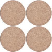 Zeller 5x Kurken pannenonderzetters rond lichtbruin 26 x 1 cm -