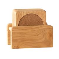 Cosy & Trendy Set van 30x glazenonderzetters hout in houder 10 cm -
