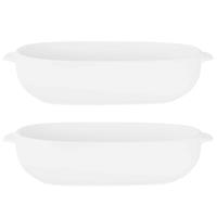 Cosy & Trendy 4x Witte ovenschalen van porselein 18 x 11 cm ovaal -