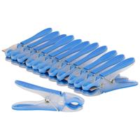 Forte Plastics 48x stuks Grote stevige blauwe wasknijpers 8 cm -