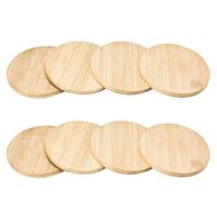 Set van 8 glazenonderzetters bamboe hout 10 cm -