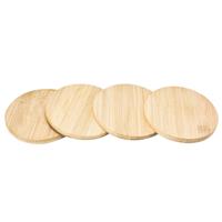 Svenska Living Set van 4 glazenonderzetters bamboe hout 10 cm -