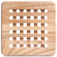 Zeller 2x Luxe houten pannenonderzetters vierkant 20 cm -